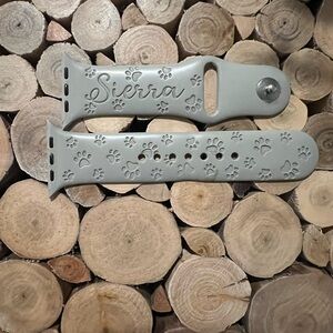 Beige Paw Print Apple Watch Band Series 7 45mm